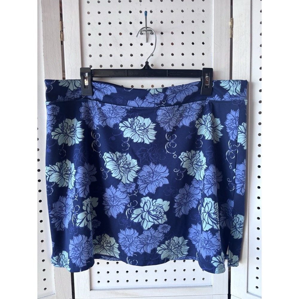 Tranquility Colorado Clothing‎ Womens Pull On Skort Size XXL Blue Floral Stretch